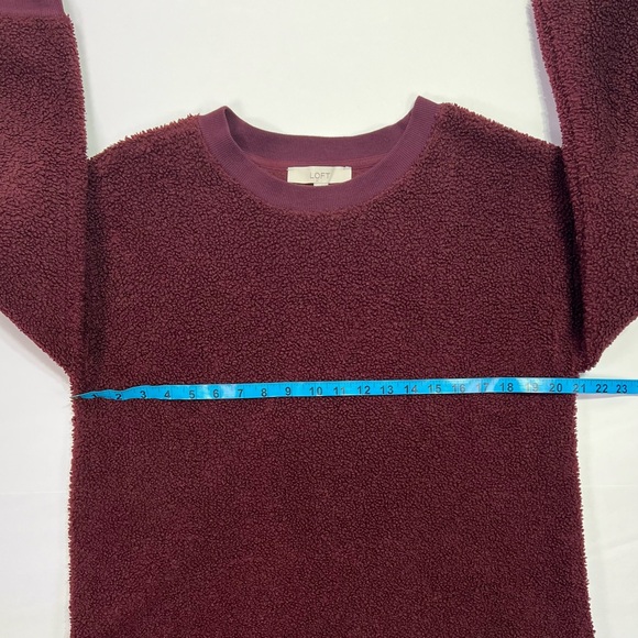 LOFT Sherpa Sweatshirt - red, M - Picture 9 of 11
